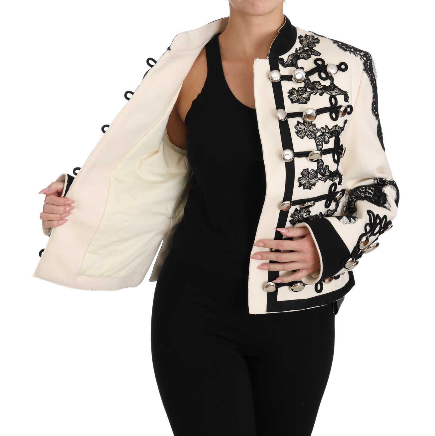 Dolce & Gabbana Elegant Off-White Baroque Jacket