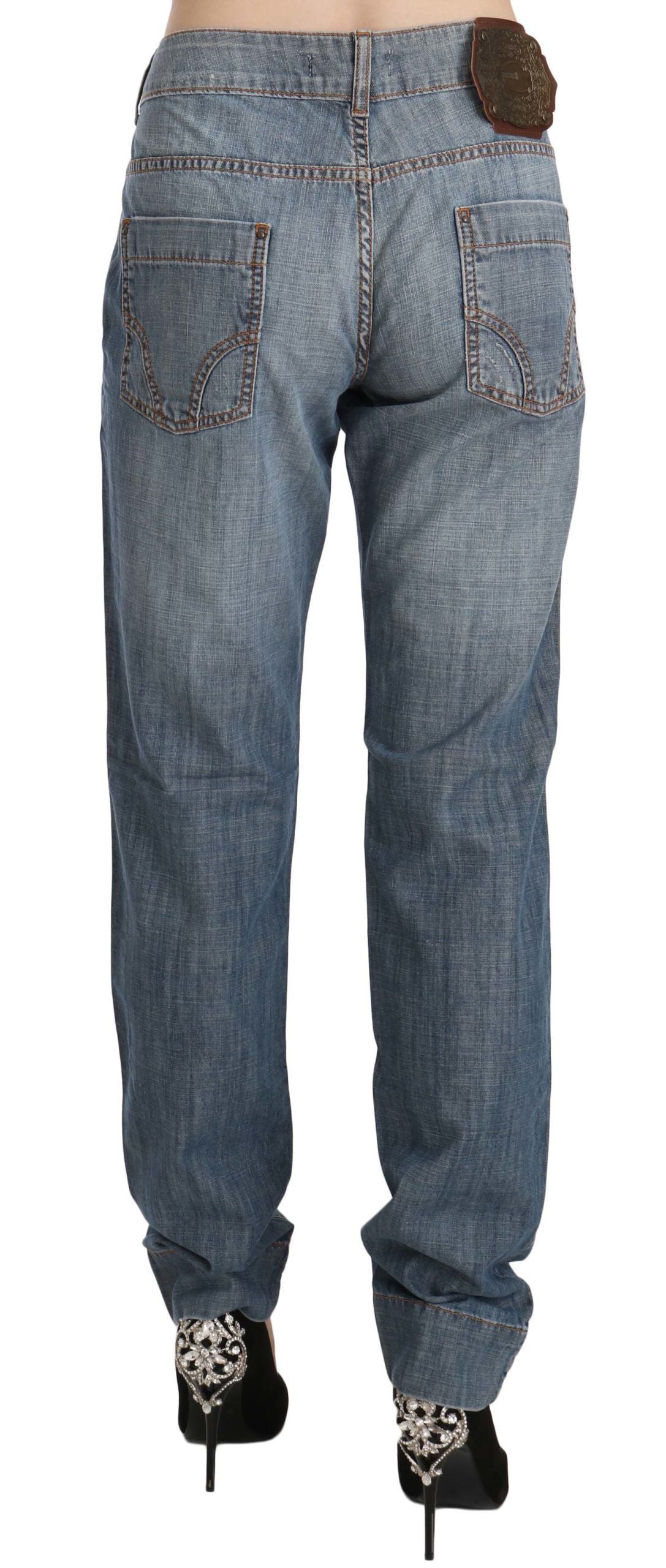 Chic Blue Washed Slim Fit Denim Jeans - GLAMHUB BOUTIQUE 