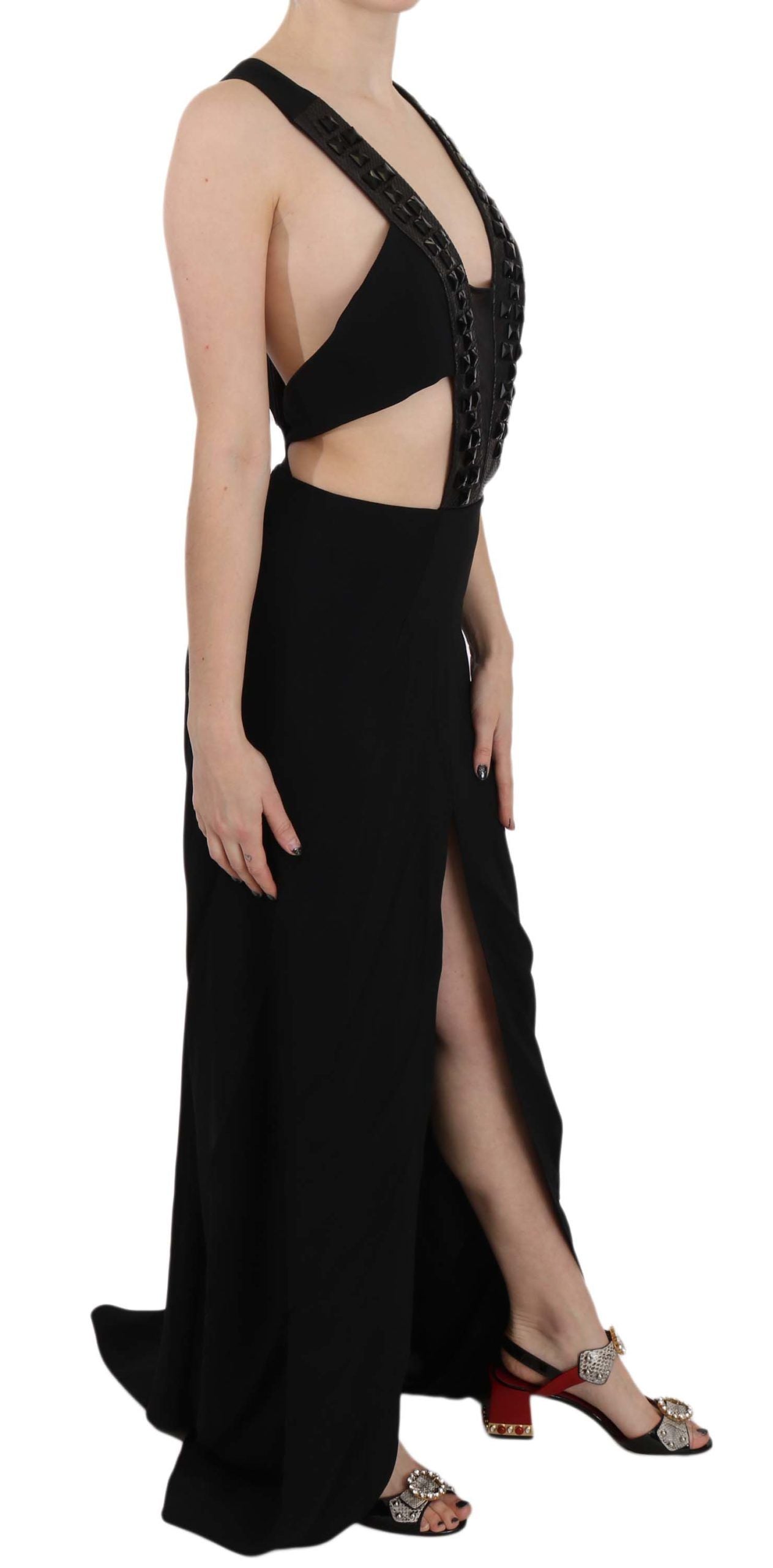 Elegant Flare Maxi Evening Dress with Crystal Accents - GlamHub Luxury and Icon Brand Clothing