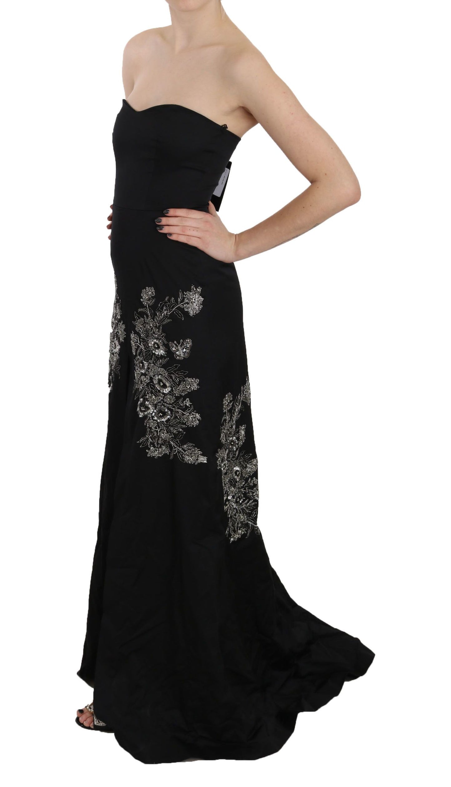 Enchanting Black Maxi Flare Dress - GlamHub Luxury and Icon Brand Clothing