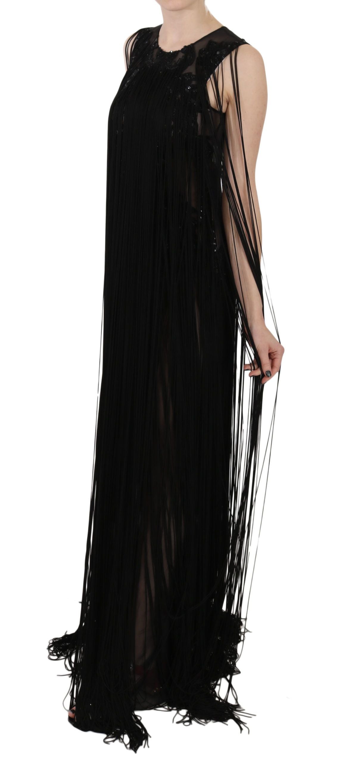 Sheer Sequined Maxi Elegance Dress - GlamHub Luxury and Icon Brand Clothing