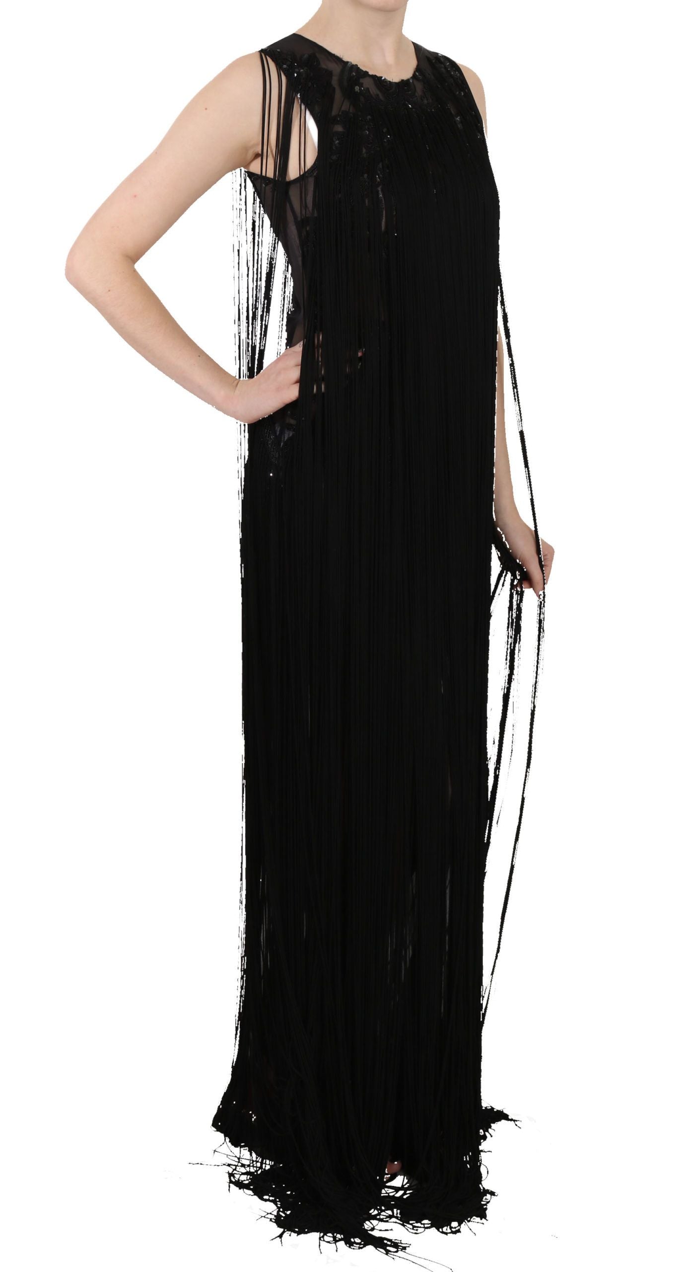 Sheer Sequined Maxi Elegance Dress - GlamHub Luxury and Icon Brand Clothing