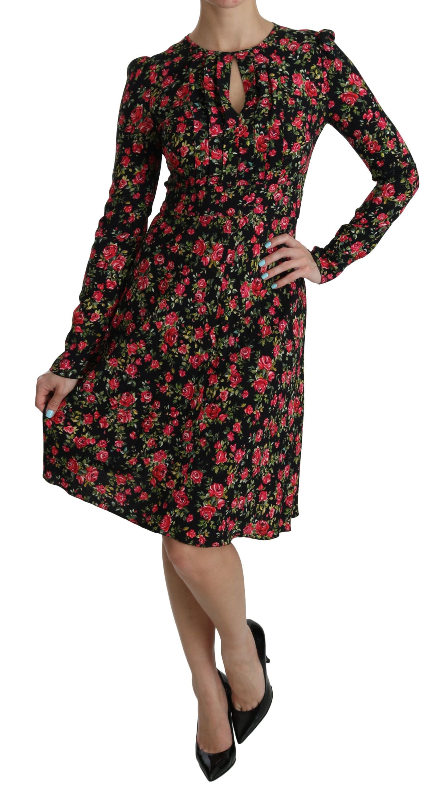 Floral A-Line Viscose Knee Length Dress