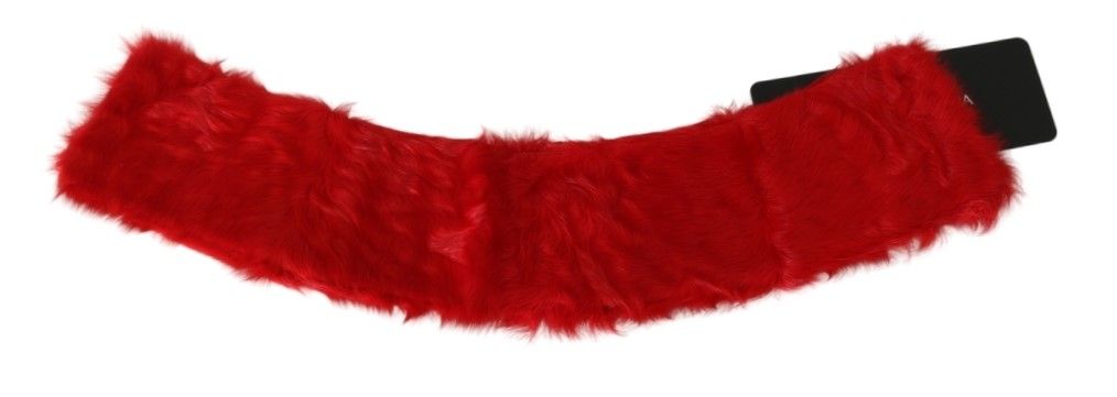 Elegant Red Lambskin Scarf