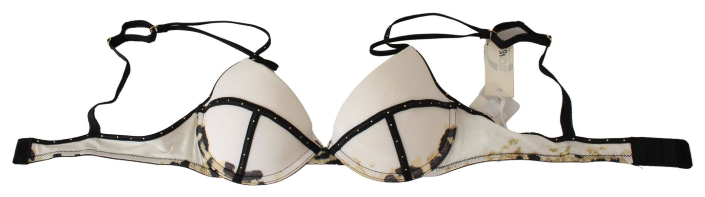 Elegant White Push-Up Bra With Logo Details - GLAMHUB BOUTIQUE 