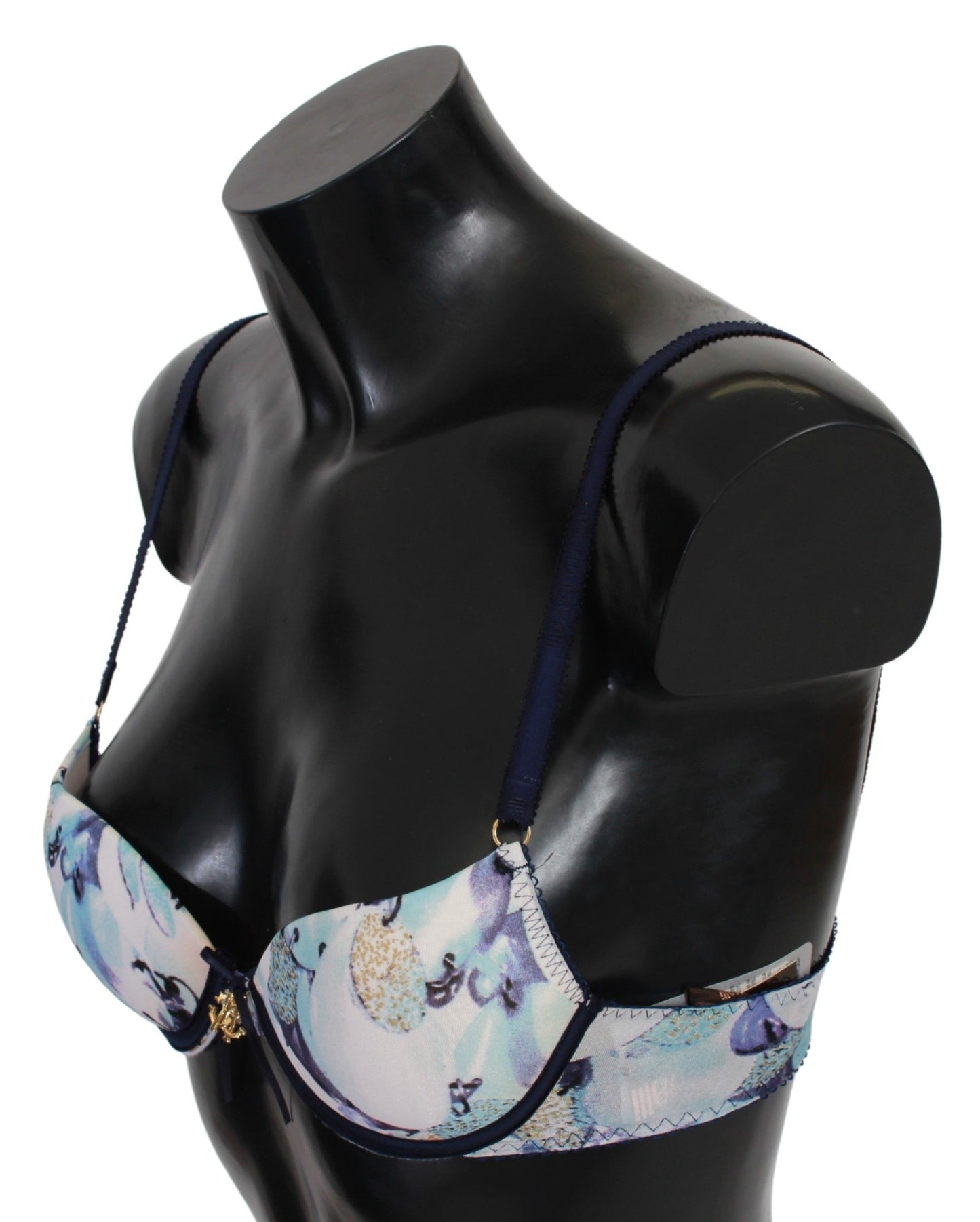 Elegant Push-Up Bra in Blue Print - GLAMHUB BOUTIQUE 