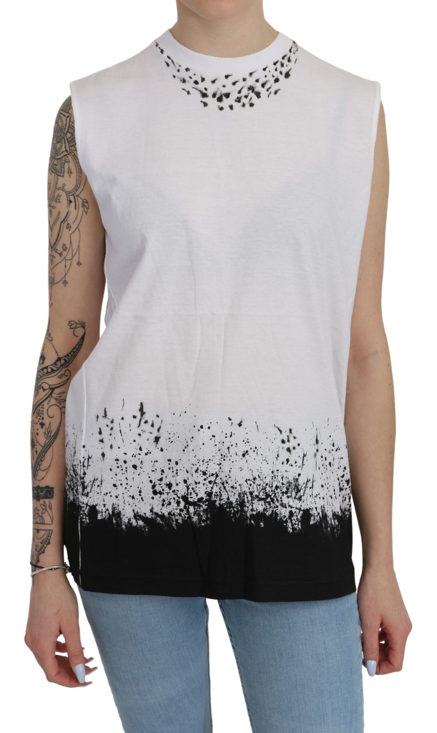 Chic Sleeveless Cotton Crew Neck Top - GLAMHUB BOUTIQUE 