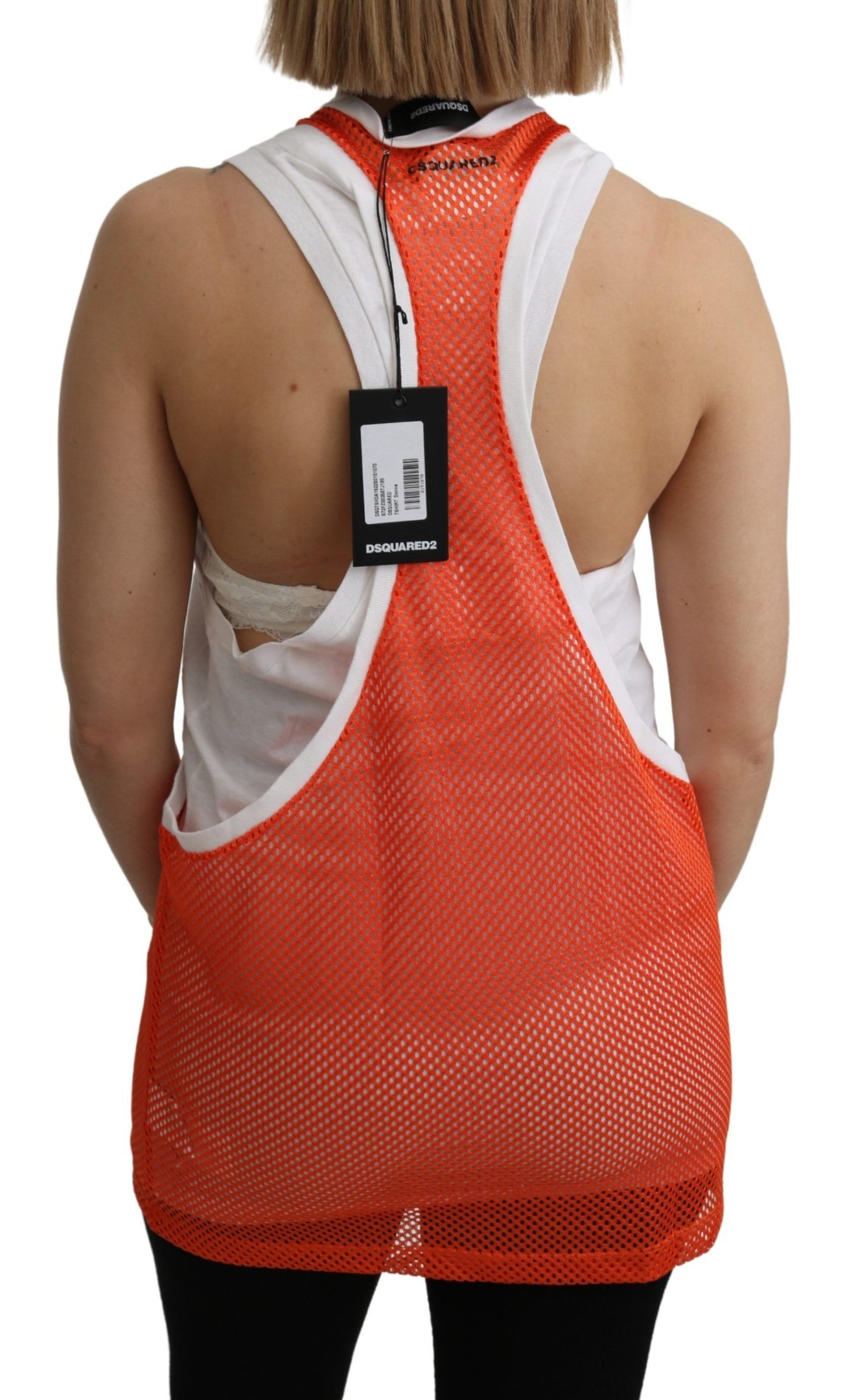 Elegant Sleeveless Cotton Tank in Orange - GLAMHUB BOUTIQUE 