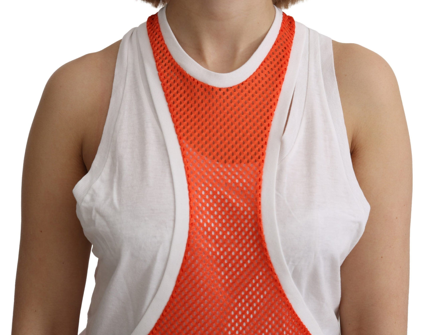 Elegant Sleeveless Cotton Tank in Orange - GLAMHUB BOUTIQUE 