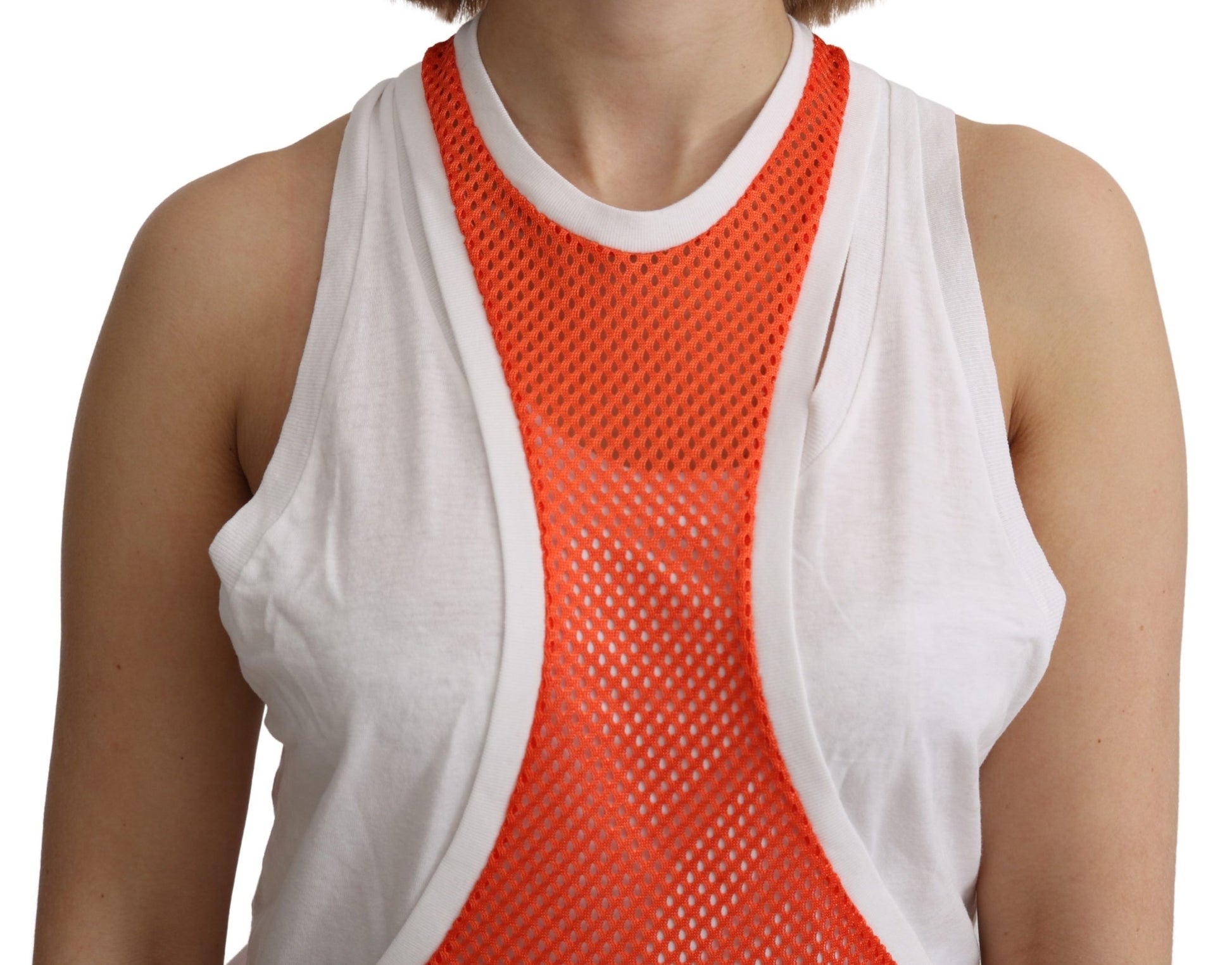 Elegant Sleeveless Cotton Tank in Orange - GLAMHUB BOUTIQUE 