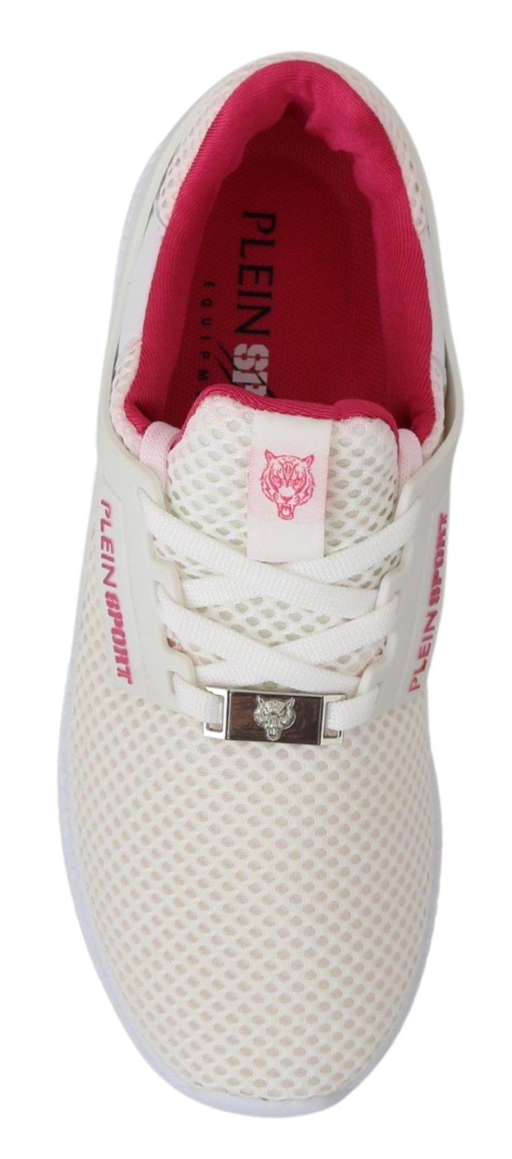 Chic White Becky Sneakers with Pink Accents - GlamHub Luxury and Icon Brand Clothing