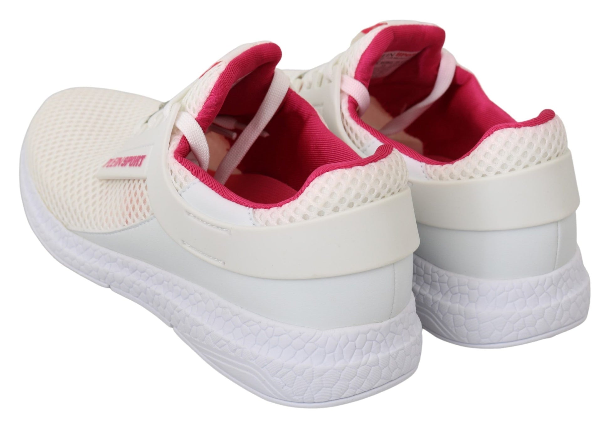 Chic White Becky Sneakers with Pink Accents - GlamHub Luxury and Icon Brand Clothing