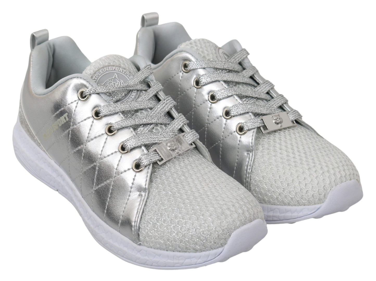 Sleek Silver Sneakers for Trendsetters - GlamHub Luxury and Icon Brand Clothing