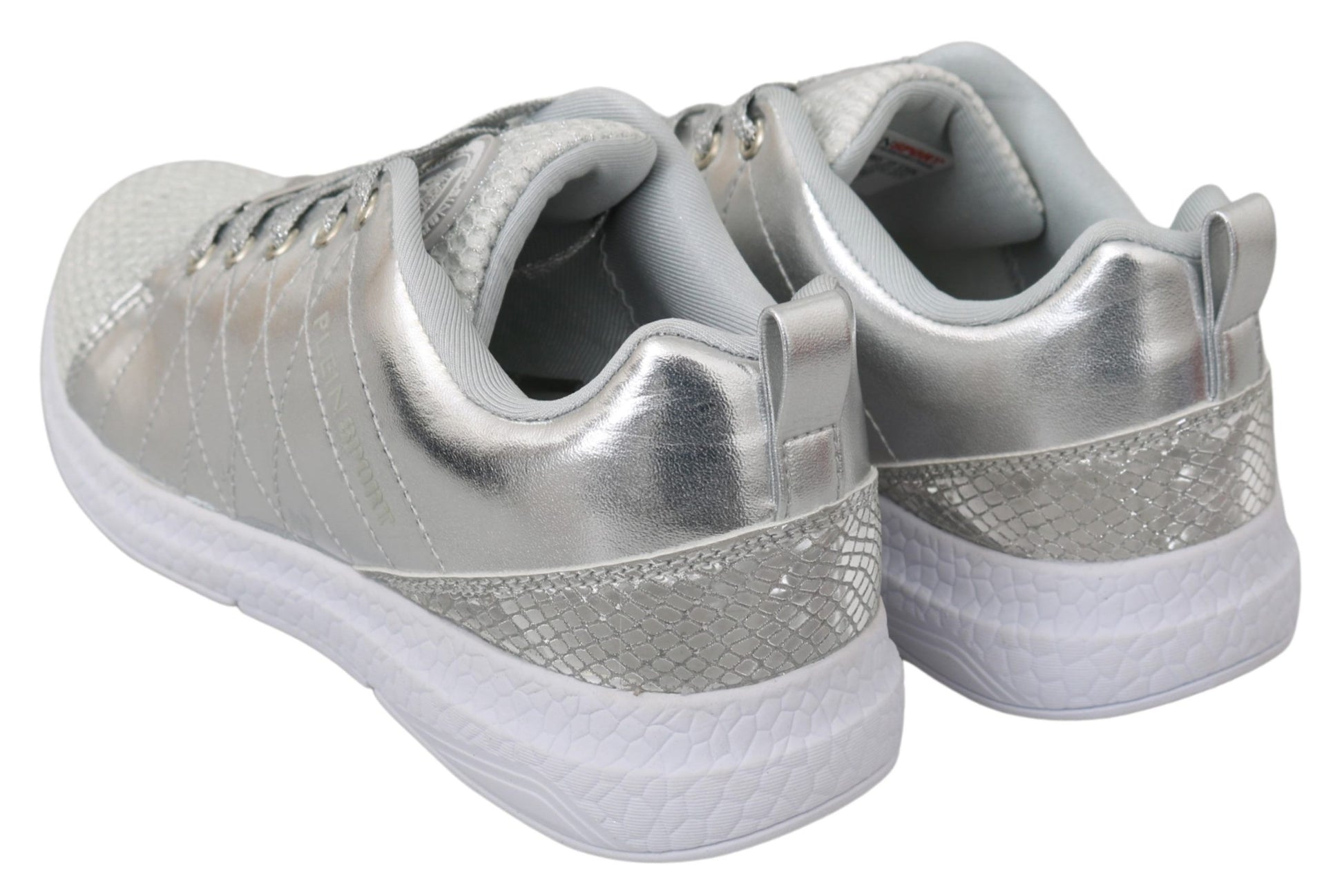 Sleek Silver Sneakers for Trendsetters - GlamHub Luxury and Icon Brand Clothing