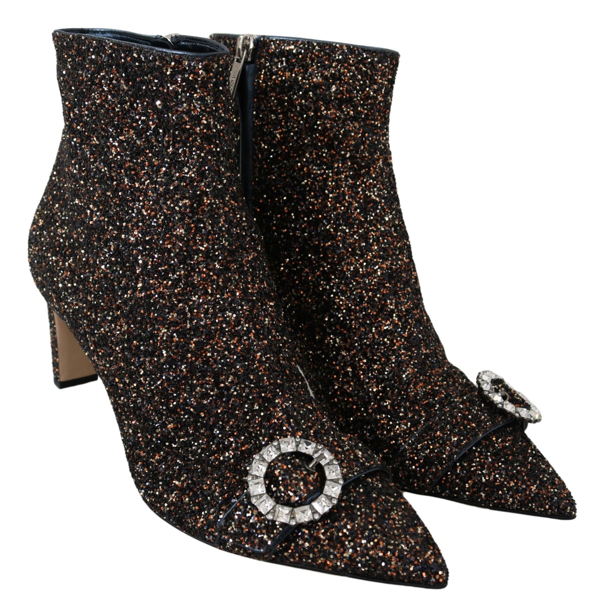 Amethyst Mix Hanover Heeled Glitter Boots - GLAMHUB BOUTIQUE 