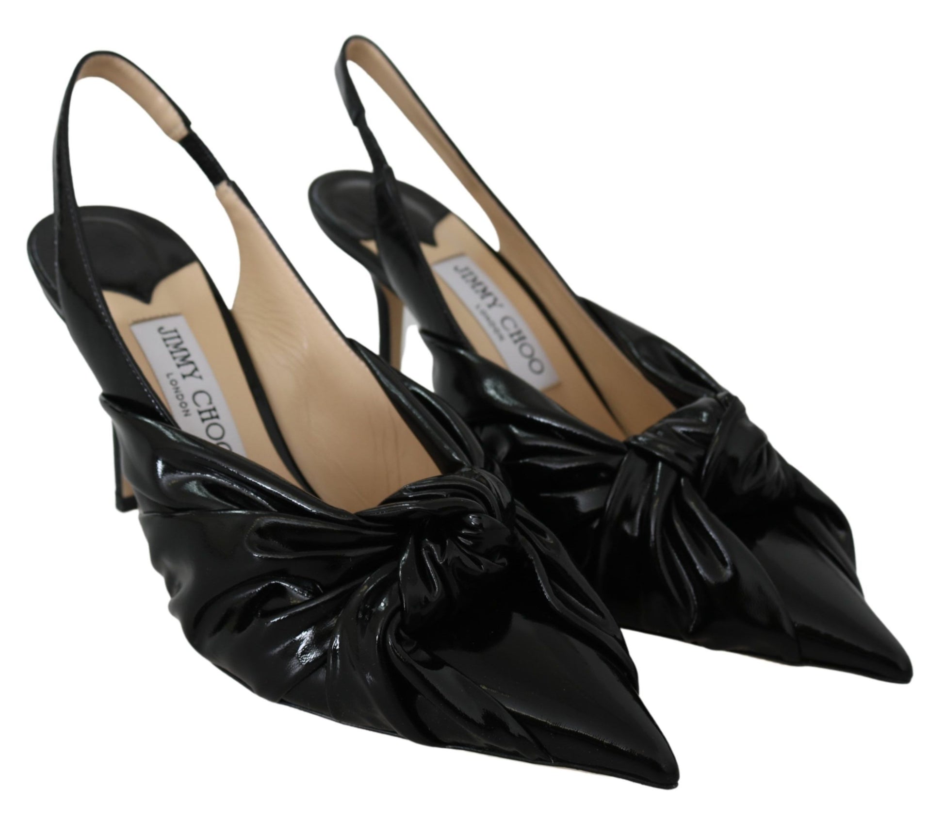 Elegant Black Leather Pointed Toe Pumps - GLAMHUB BOUTIQUE 