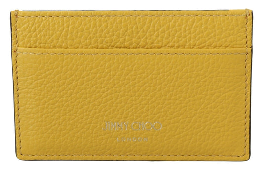 Sunshine Yellow Leather Card Holder - GLAMHUB BOUTIQUE 