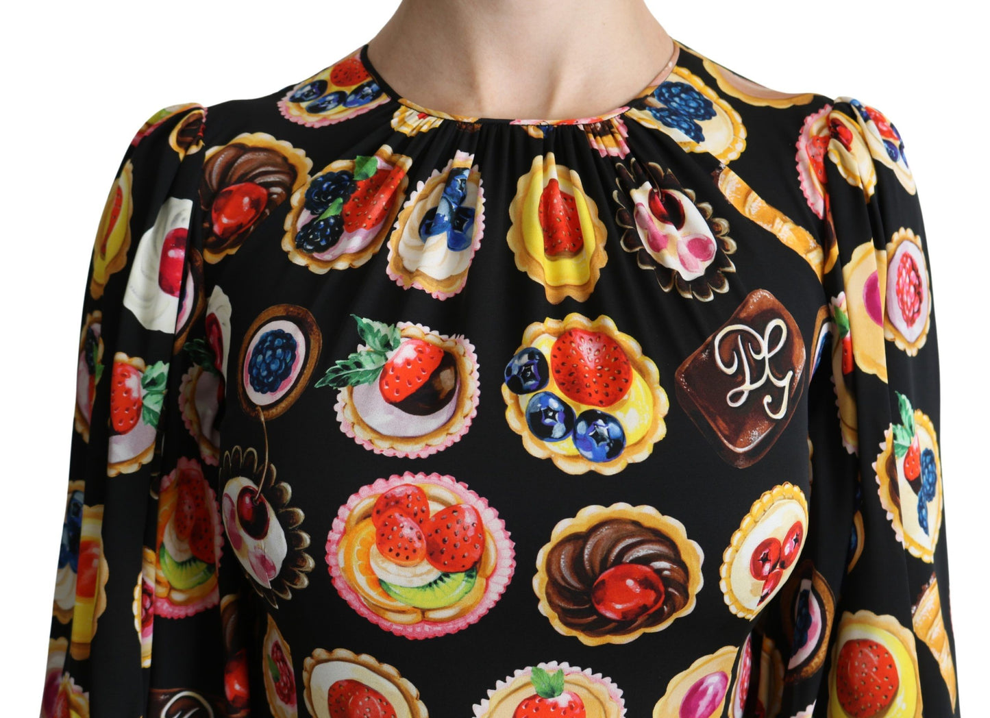 Chic Multicolor Maxi Desserts Print Dress