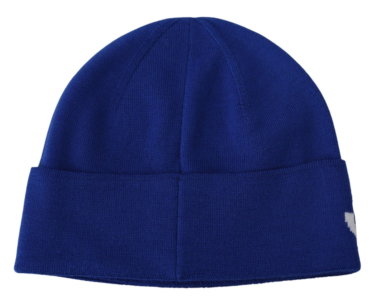 Chic Unisex Cobalt Wool Beanie with Logo Detail - GLAMHUB BOUTIQUE 