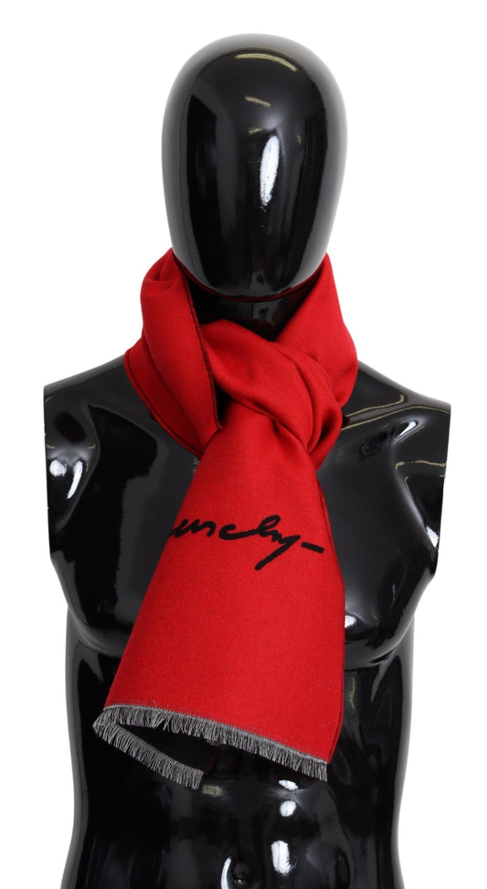 Elegant Red Wool Blend Unisex Scarf - GLAMHUB BOUTIQUE 