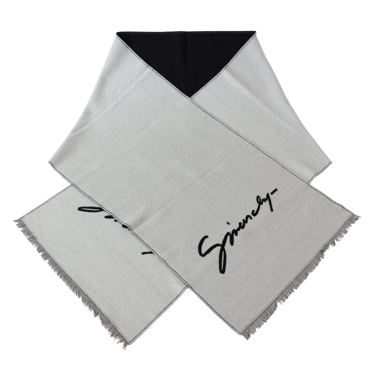 Elegant Monochrome Wool-Silk Blend Scarf - GLAMHUB BOUTIQUE 