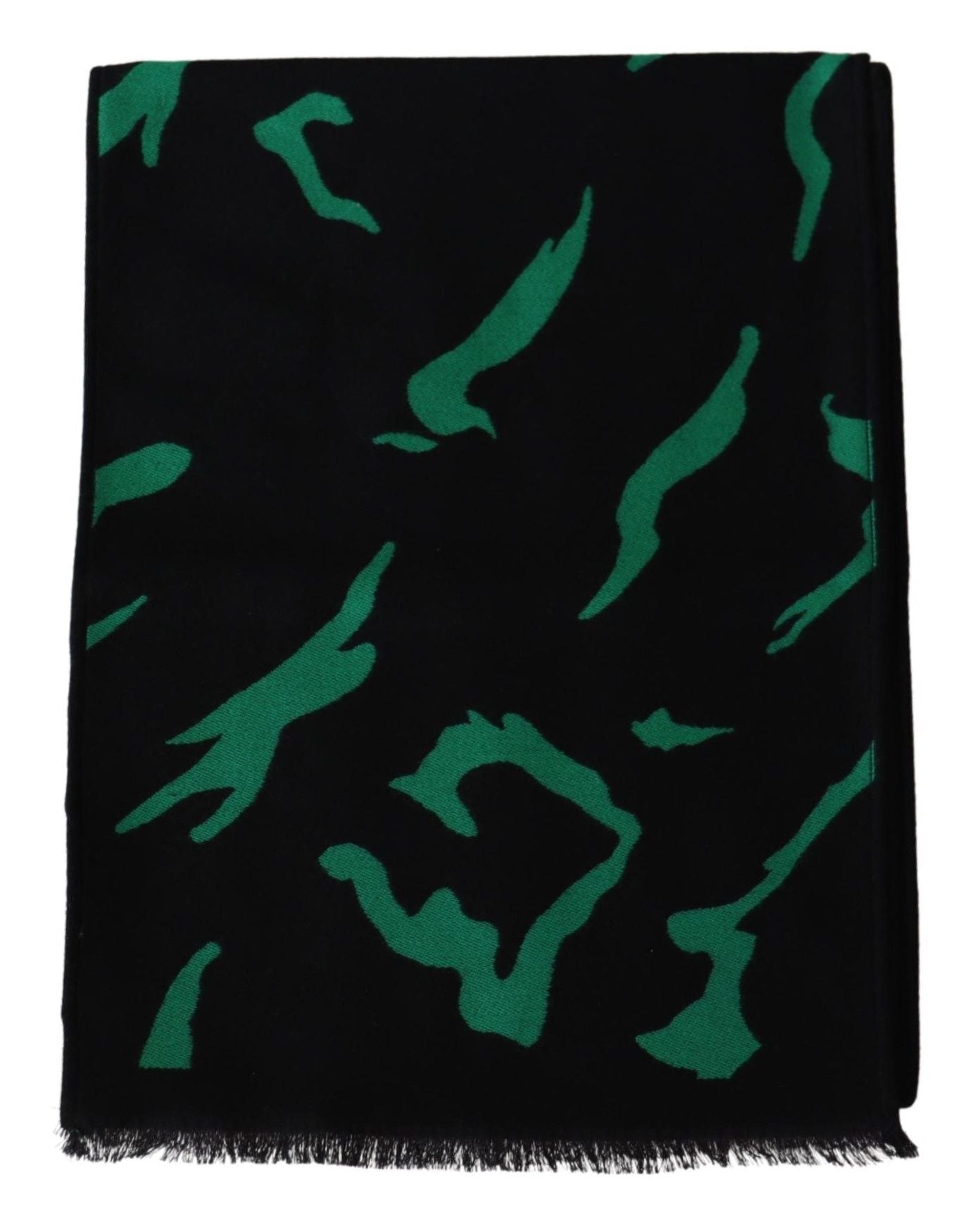 Elegant Wool Silk Black Unisex Scarf - GLAMHUB BOUTIQUE 