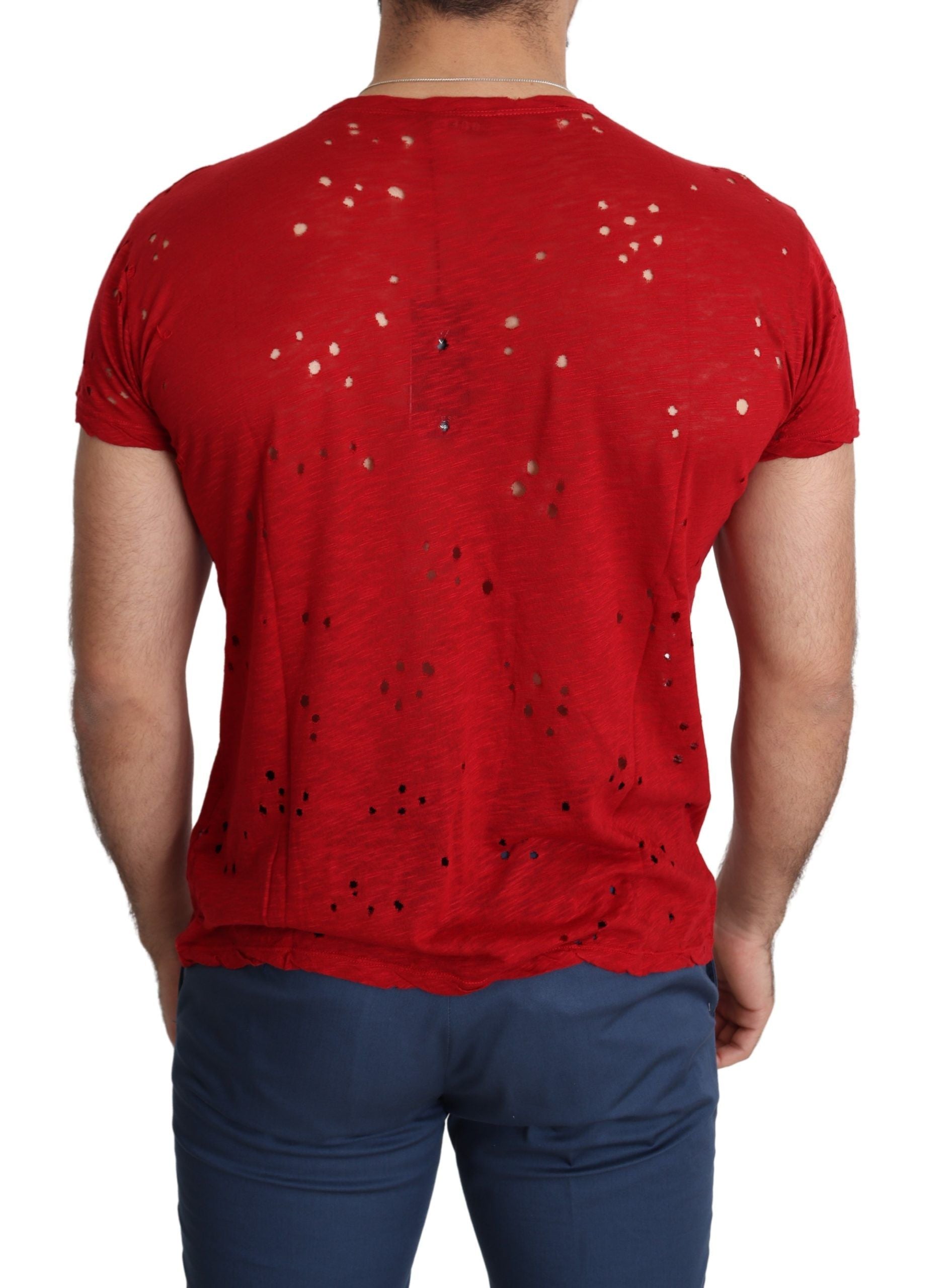 Radiant Red Cotton Stretch T-Shirt - GLAMHUB BOUTIQUE 