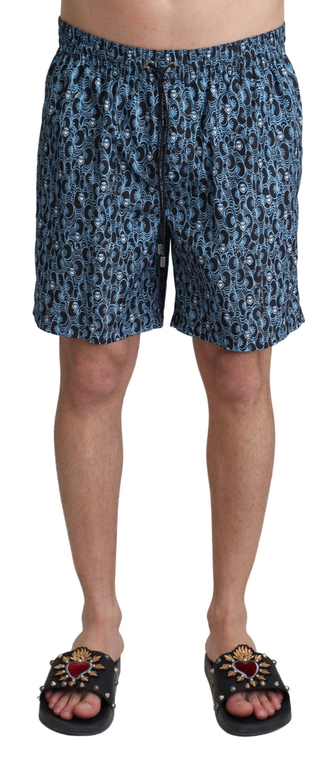 Schicke blaue Badehose mit Kordelzug