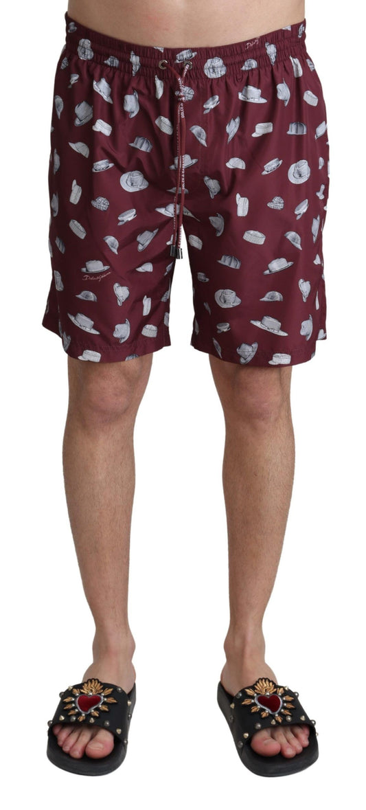 Elegant Maroon Beachwear Trunks