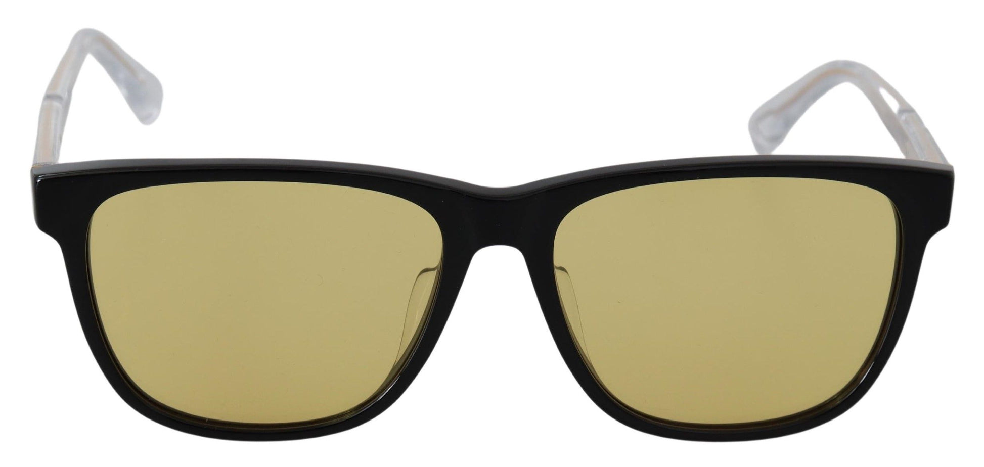 Chic Black Acetate Sunglasses with Yellow Lenses - GLAMHUB BOUTIQUE 