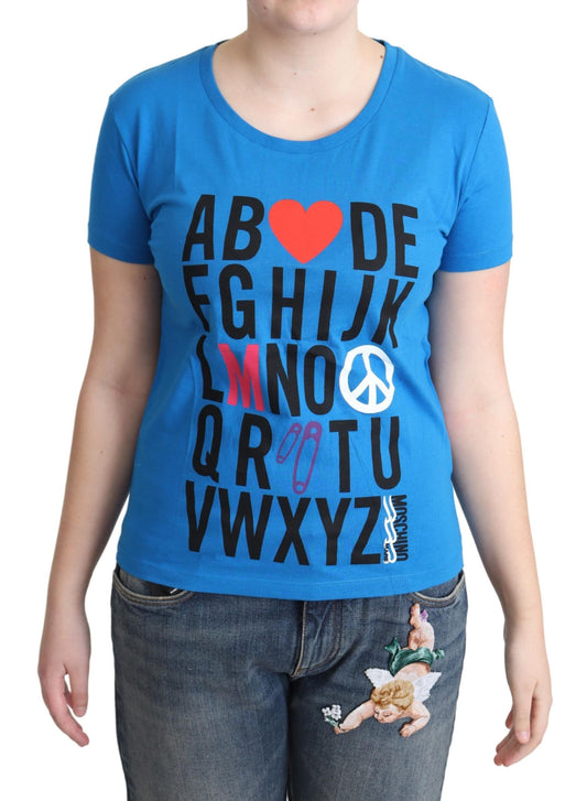 Chic Alphabet Cotton Tee in Blue - GLAMHUB BOUTIQUE 