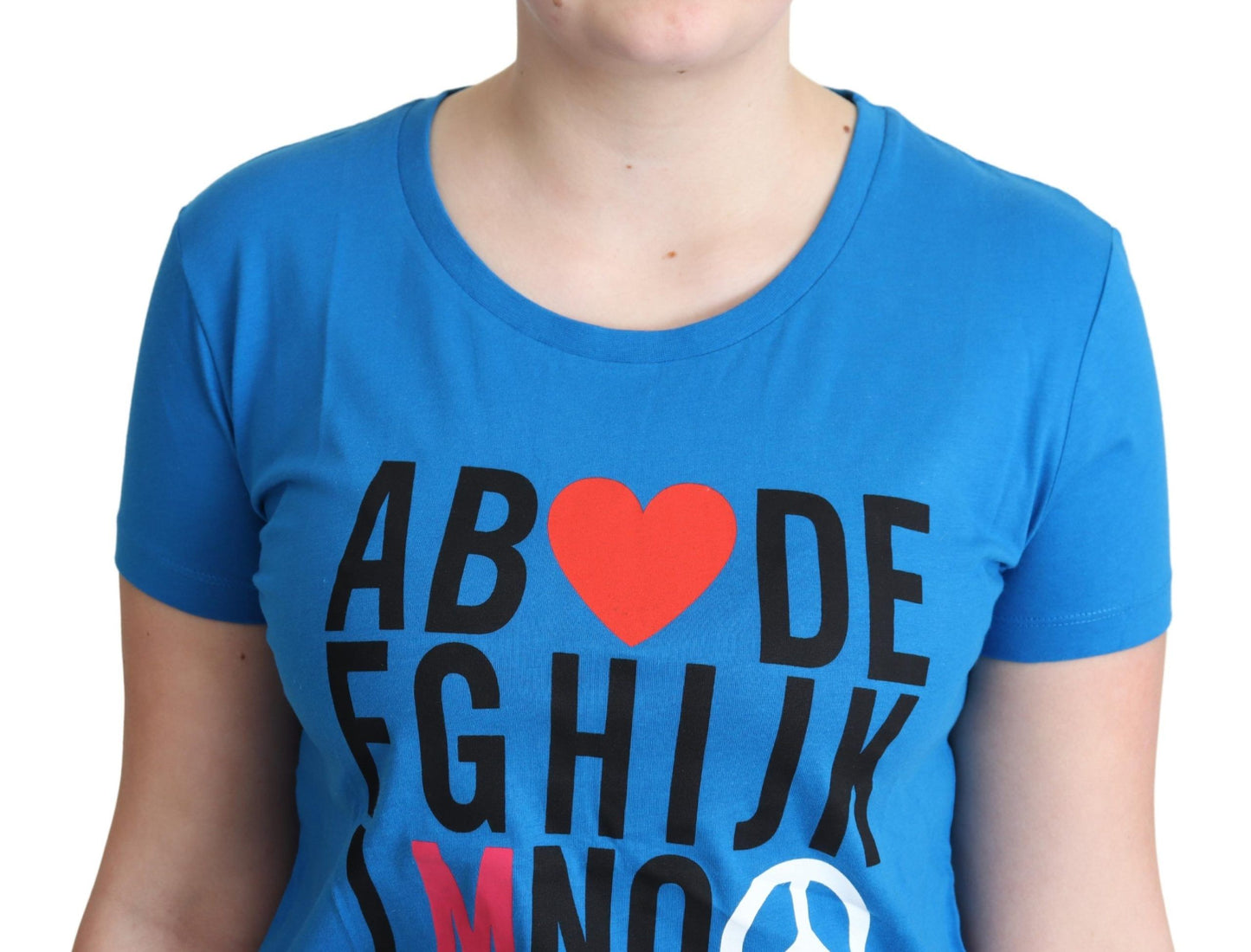 Chic Alphabet Cotton Tee in Blue - GLAMHUB BOUTIQUE 