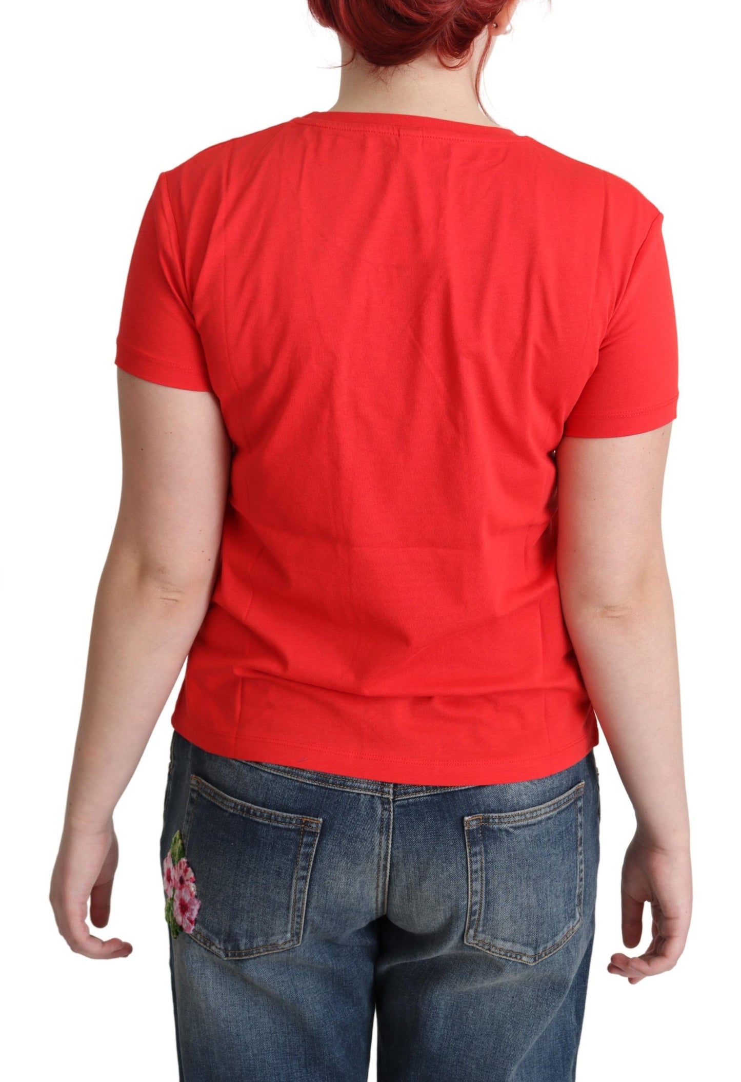 Chic Red Graphic Cotton Tee - GLAMHUB BOUTIQUE 