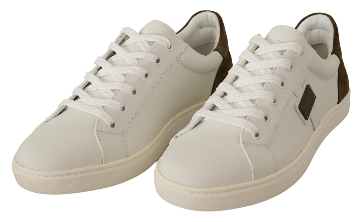 Chic White Leather Sneakers for Men