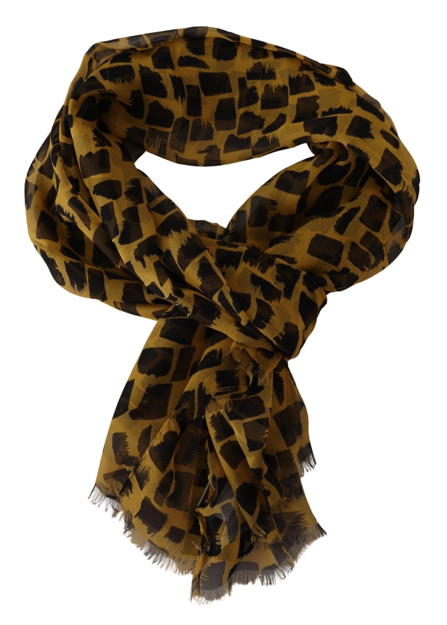 Elegant Silk Scarf in Yellow & Black