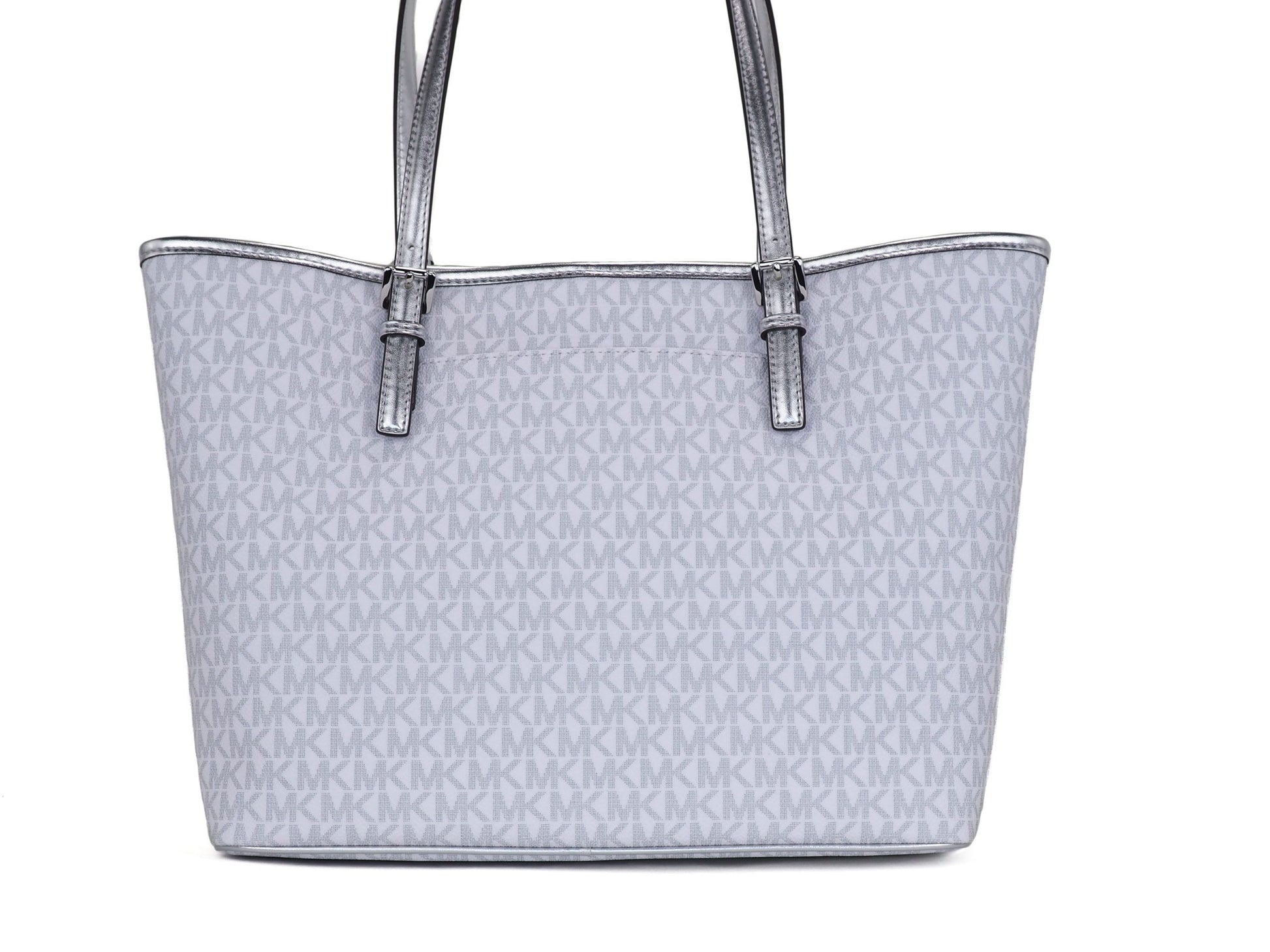 Jet Set Girls Print Medium Signature PVC Carryall Shoulder Tote Handbag (Bright White Multi) - GLAMHUB BOUTIQUE 