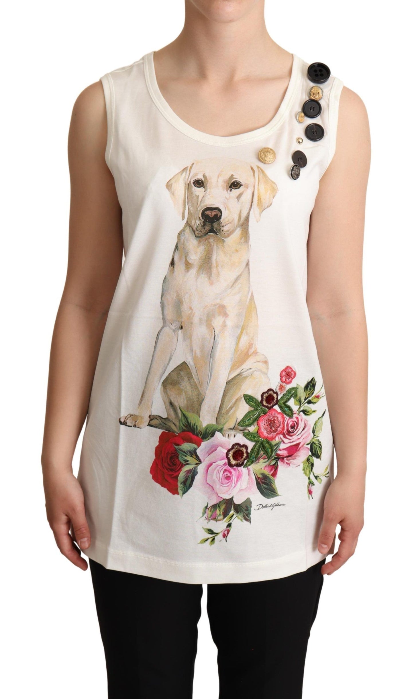 Schickes ärmelloses Hunde-Tanktop mit Blumenmuster