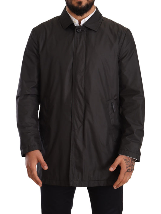 Dolce & Gabbana Elegant Black Trench Coat for Sophisticated Men