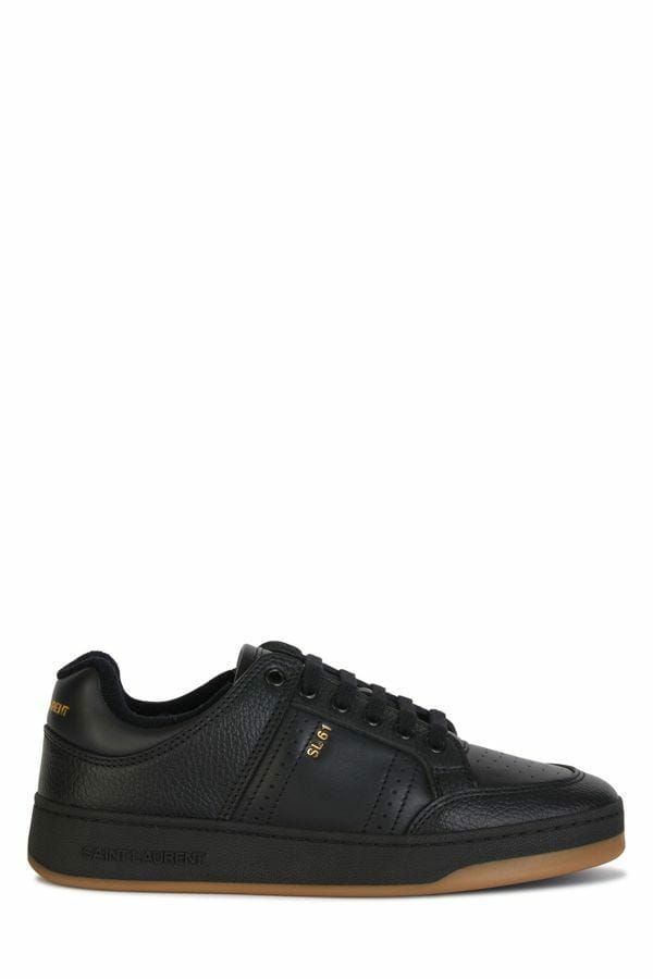 Elegant Black Low-Top Leather Sneakers - GLAMHUB BOUTIQUE 