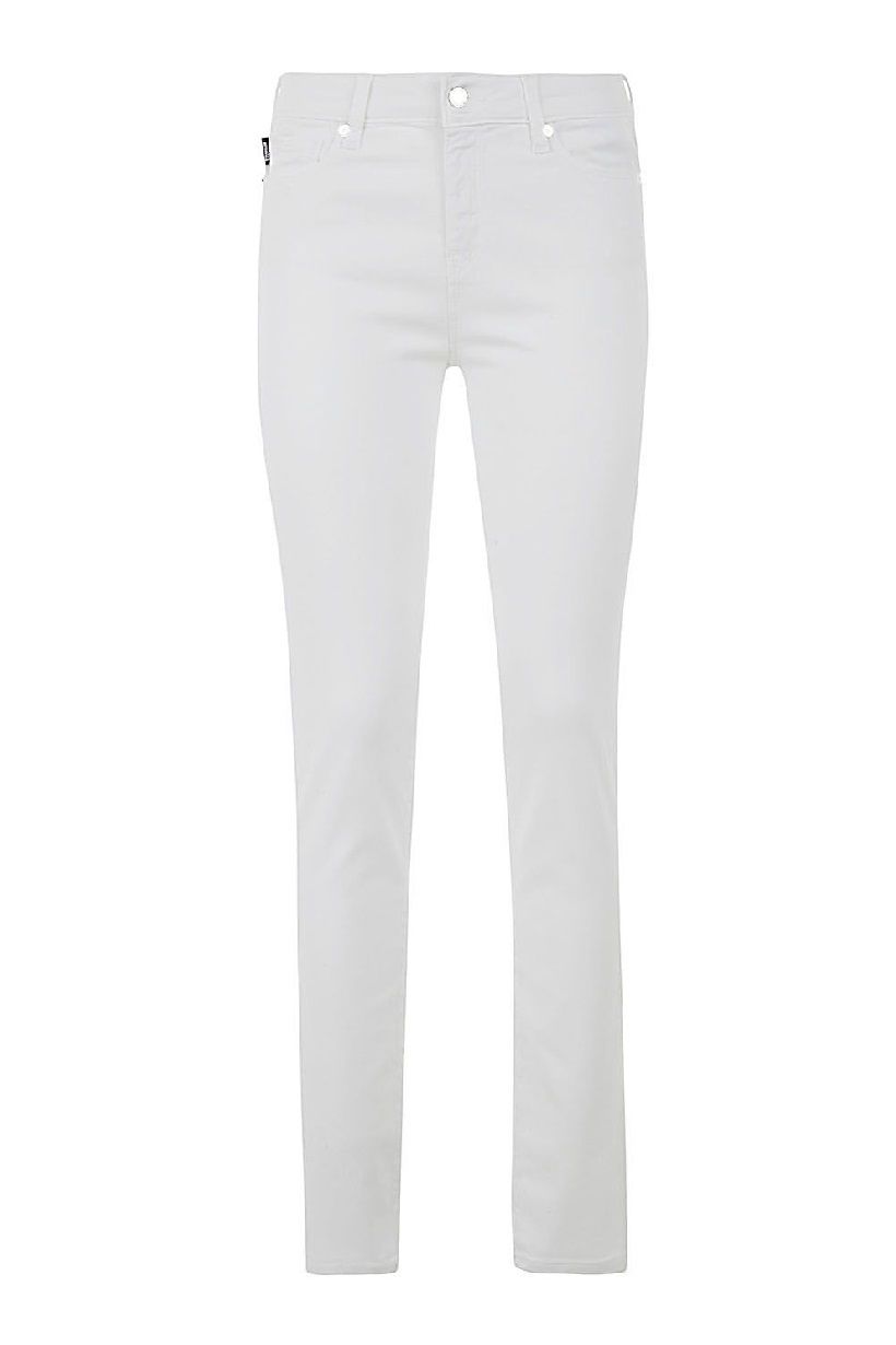 White Cotton Women's Jeans - GlamHub Luxury and Icon Brand Clothing