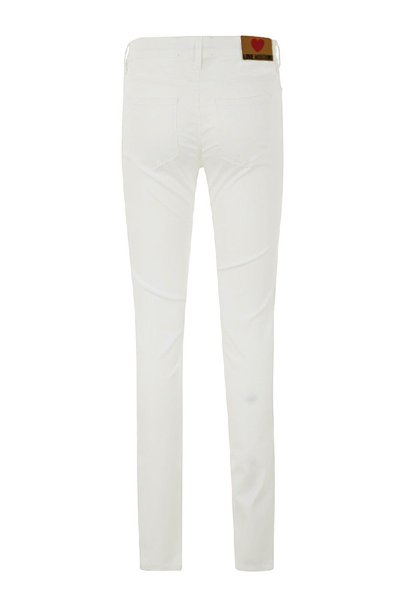 White Cotton Women's Jeans - GlamHub Luxury and Icon Brand Clothing