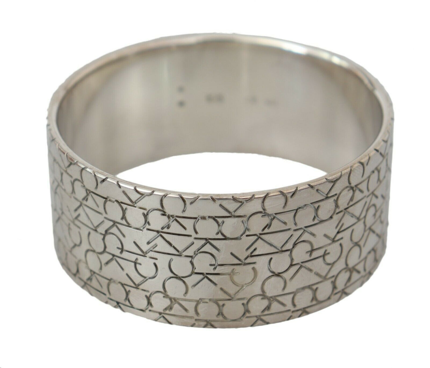 Elegant Sterling Silver Logo Bangle Bracelet - GLAMHUB BOUTIQUE 