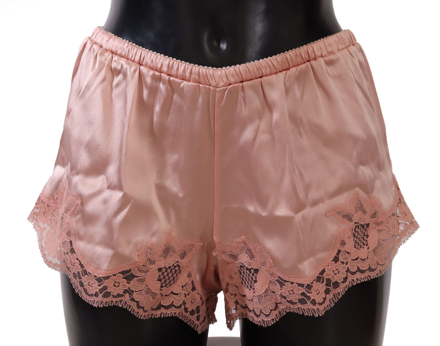 Elegante Dessous-Shorts aus Seidenspitze in Puderrosa