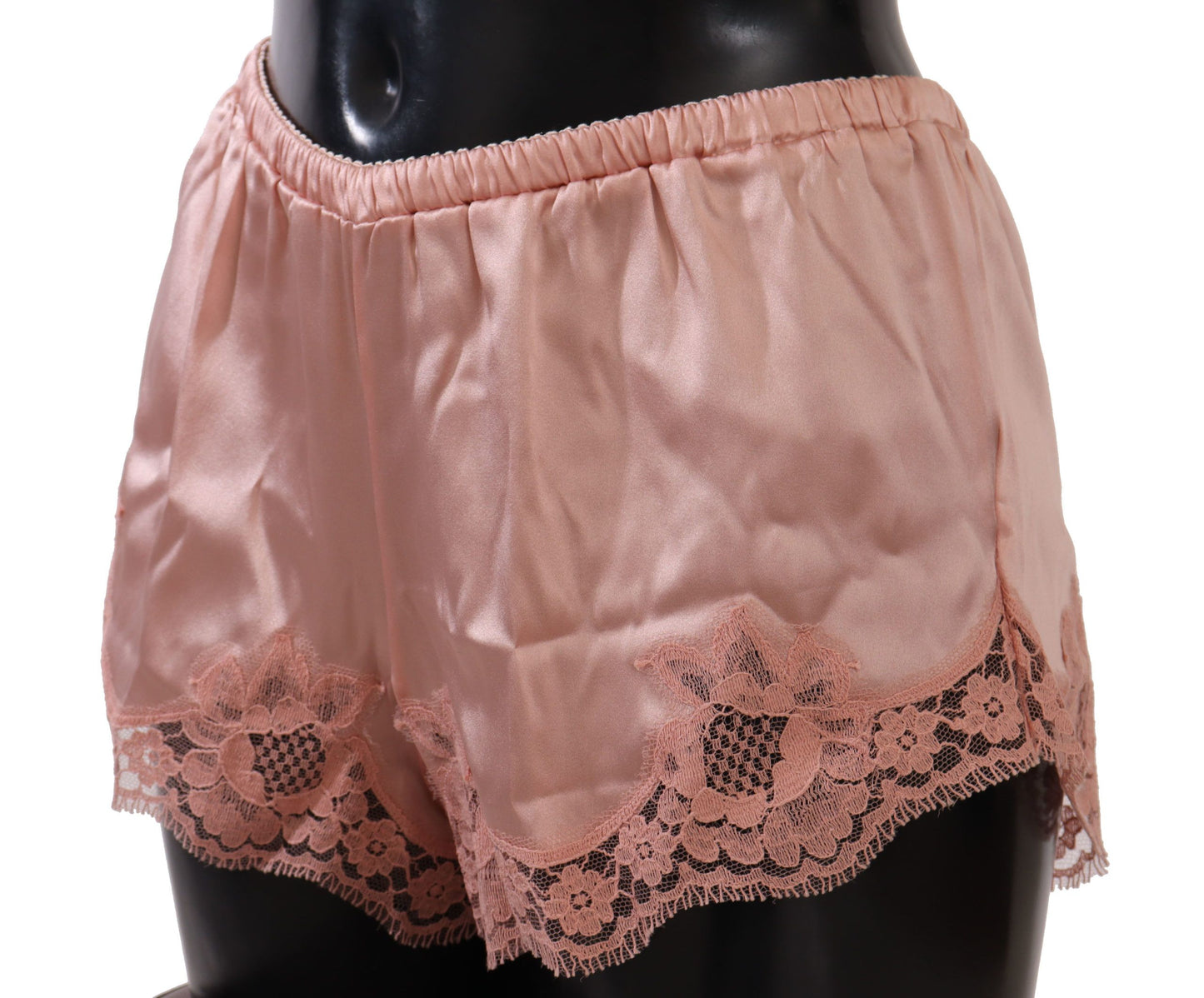 Elegante Dessous-Shorts aus Seidenspitze in Puderrosa