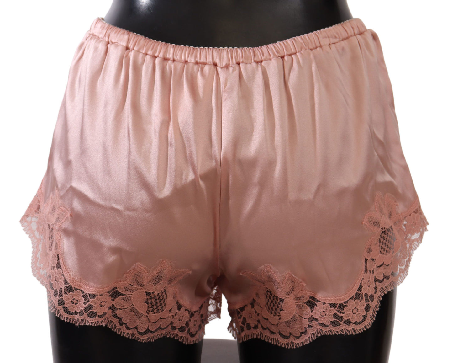 Elegante Dessous-Shorts aus Seidenspitze in Puderrosa