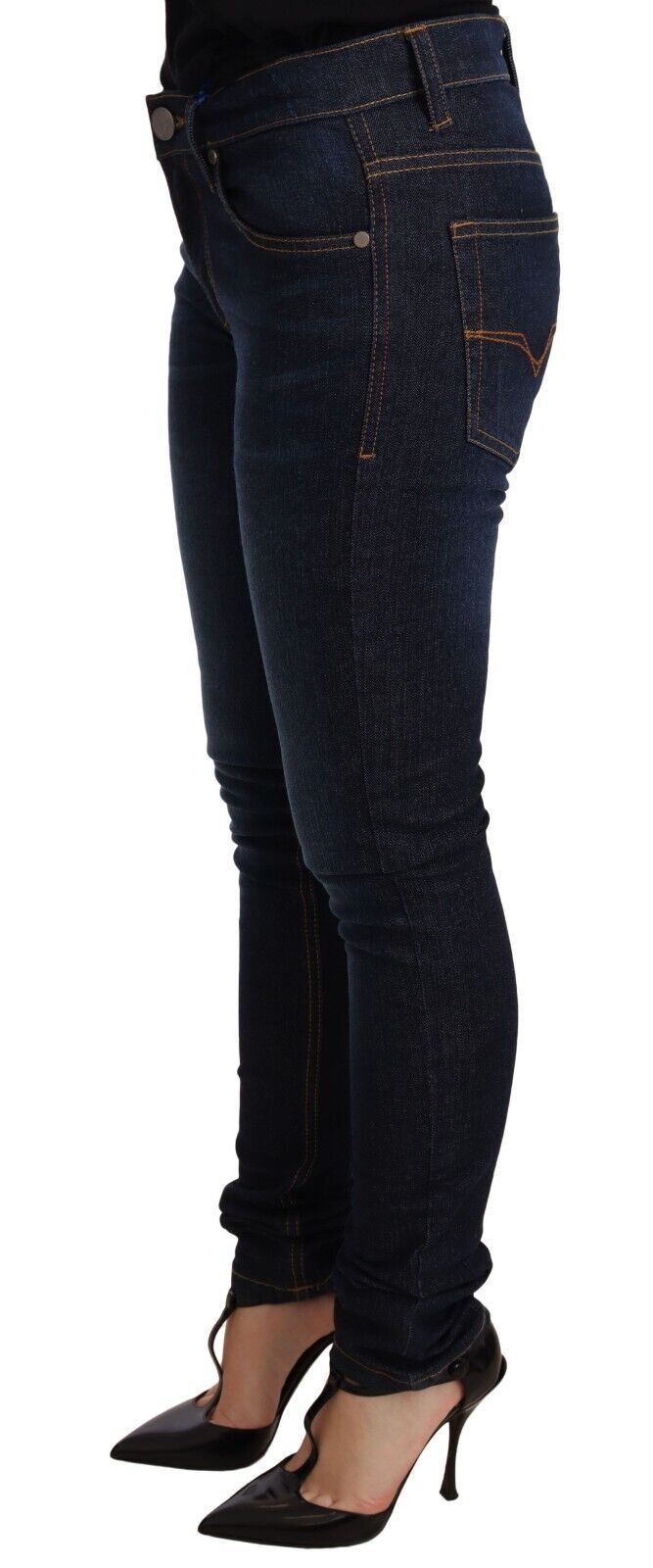 Elegant Low Waist Skinny Designer Jeans - GLAMHUB BOUTIQUE 