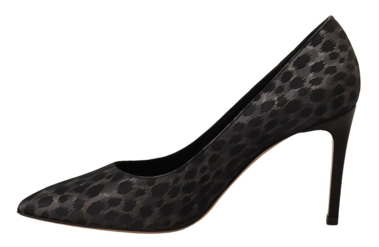 Elegant Black Leopard Print Leather Heels - GlamHub Luxury and Icon Brand Clothing