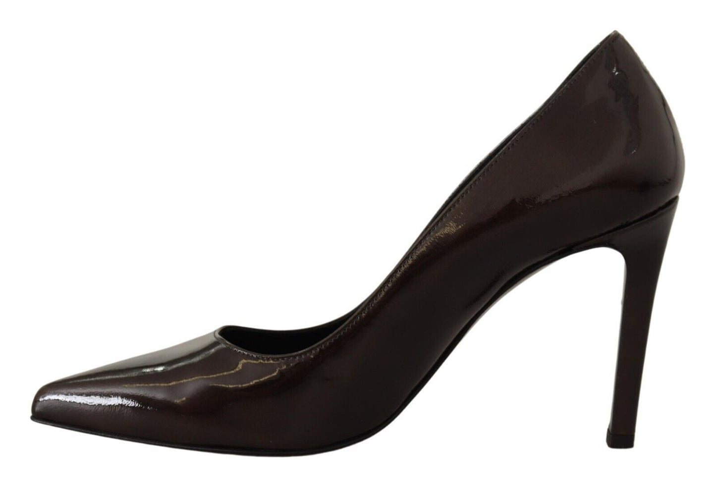 Elegant Brown Leather Heels Pumps - GlamHub Luxury and Icon Brand Clothing