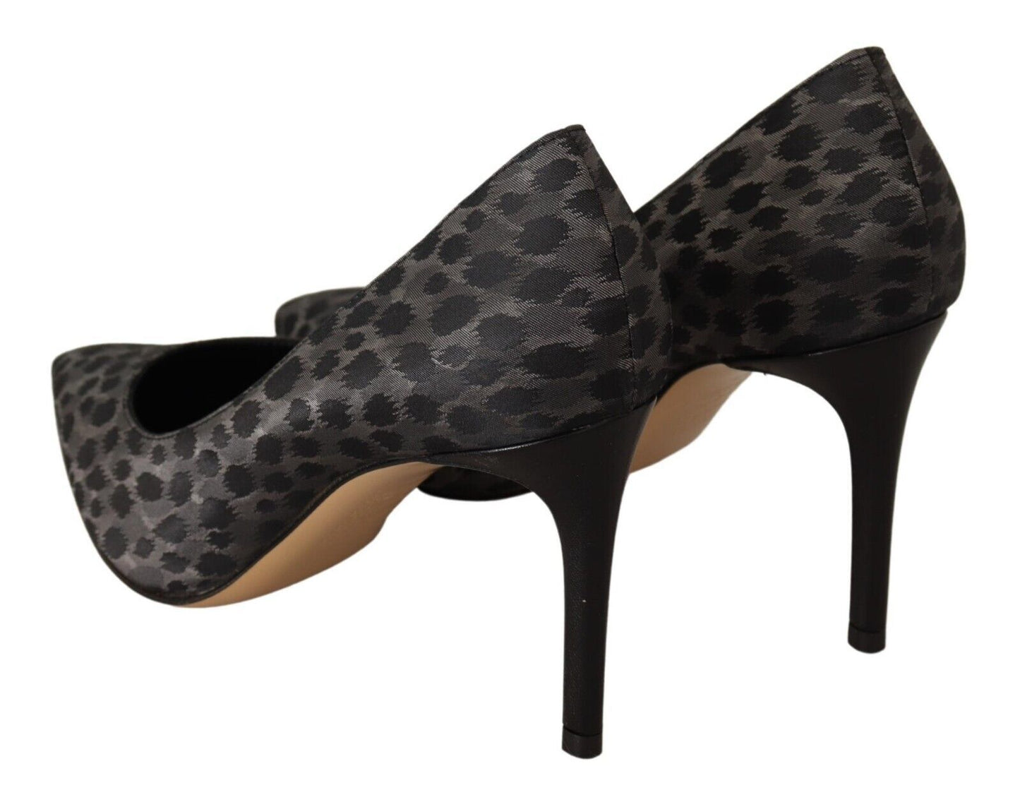 Elegant Black Leopard Print Leather Heels - GlamHub Luxury and Icon Brand Clothing