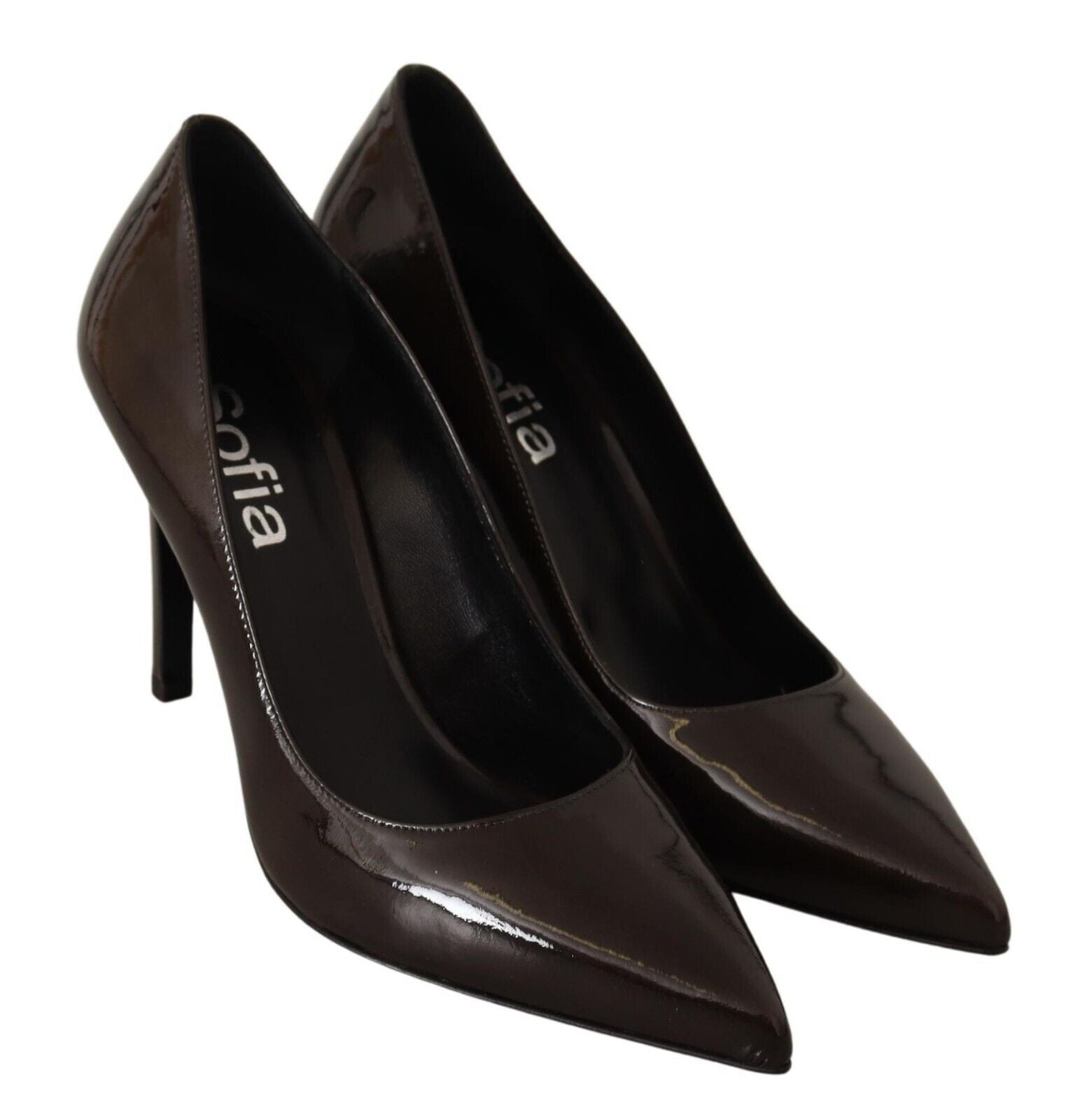 Elegant Brown Leather Heels Pumps - GlamHub Luxury and Icon Brand Clothing